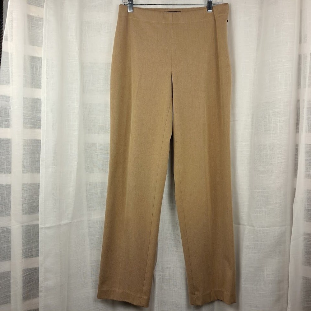 Talbots 6 Classic Slim Straight Leg Trousers Camel Tan Side Zip Dress Pants